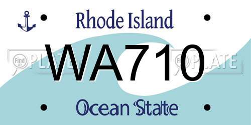 WA710 Rhode Island License Plate