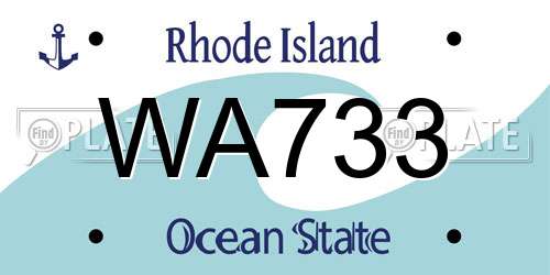 WA733 Rhode Island License Plate