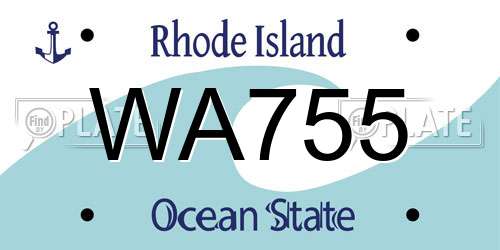 WA755 Rhode Island License Plate