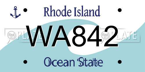 WA842 Rhode Island License Plate