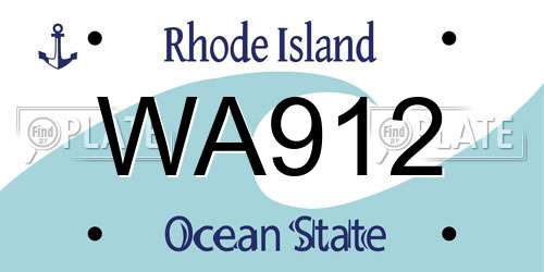 WA912 Rhode Island License Plate
