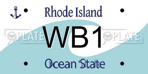 WB1 Rhode Island License Plate