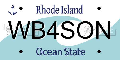 WB4SON Rhode Island License Plate