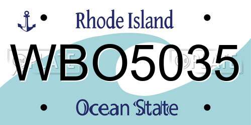 WBO5035 Rhode Island License Plate