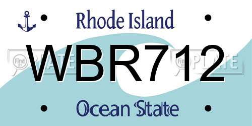 WBR712 Rhode Island License Plate