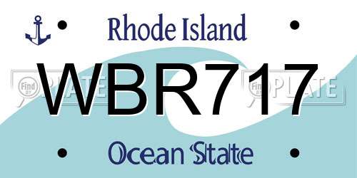 WBR717 Rhode Island License Plate