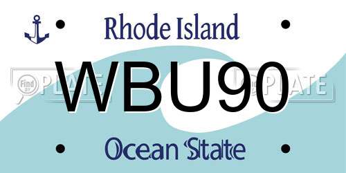 WBU90 Rhode Island License Plate