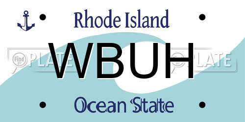 WBUH Rhode Island License Plate