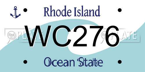 WC276 Rhode Island License Plate