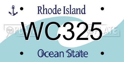 WC325 Rhode Island License Plate