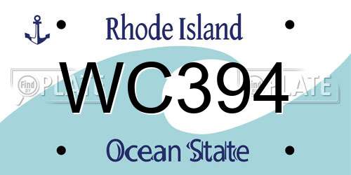 WC394 Rhode Island License Plate