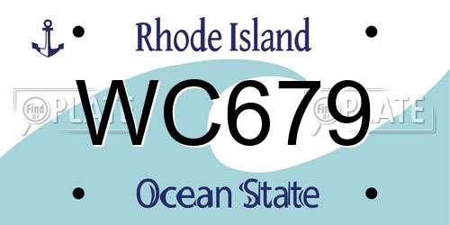 WC679 Rhode Island License Plate