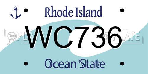 WC736 Rhode Island License Plate