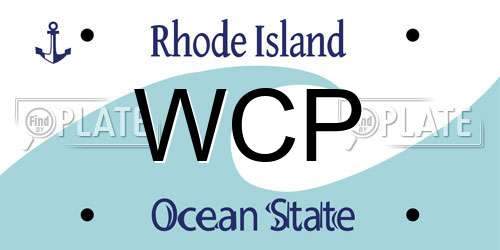 WCP Rhode Island License Plate