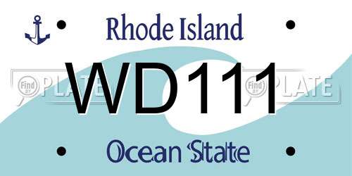 WD111 Rhode Island License Plate