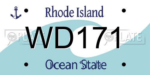 WD171 Rhode Island License Plate
