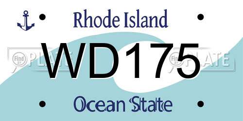 WD175 Rhode Island License Plate