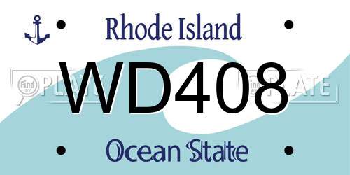 WD408 Rhode Island License Plate
