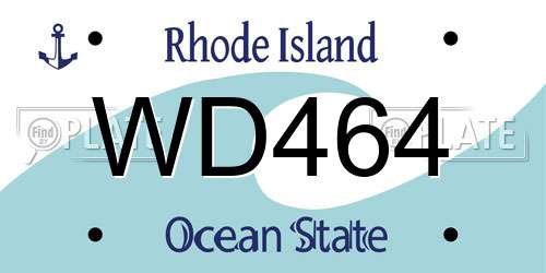 WD464 Rhode Island License Plate