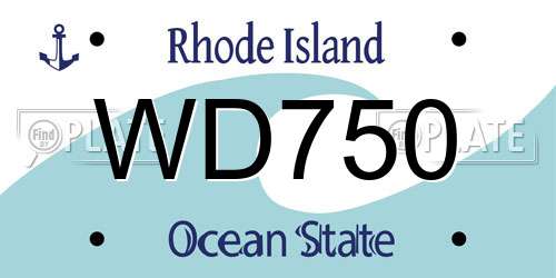 WD750 Rhode Island License Plate