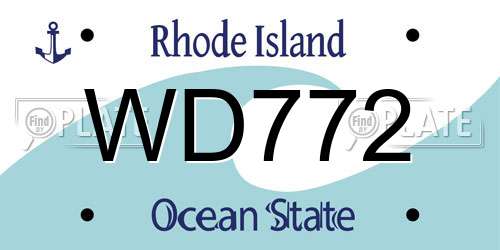 WD772 Rhode Island License Plate
