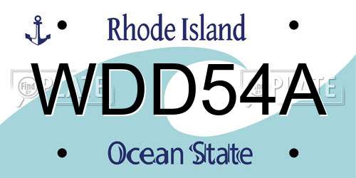WDD54A Rhode Island License Plate