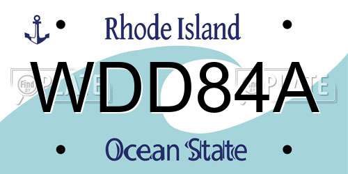 WDD84A Rhode Island License Plate