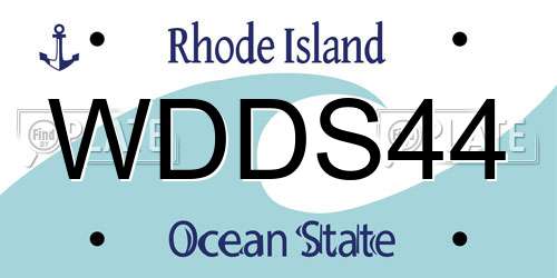 WDDS44 Rhode Island License Plate