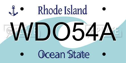 WDO54A Rhode Island License Plate