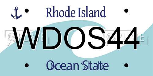 WDOS44 Rhode Island License Plate