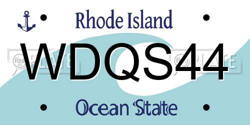 WDQS44 Rhode Island License Plate