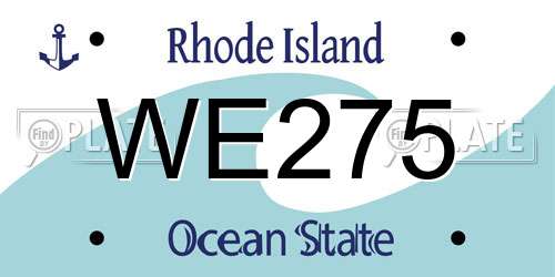 WE275 Rhode Island License Plate