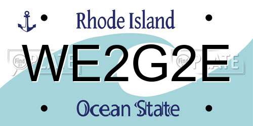WE2G2E Rhode Island License Plate