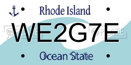 WE2G7E Rhode Island License Plate