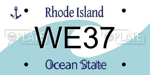 WE37 Rhode Island License Plate