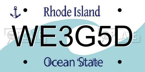 WE3G5D Rhode Island License Plate