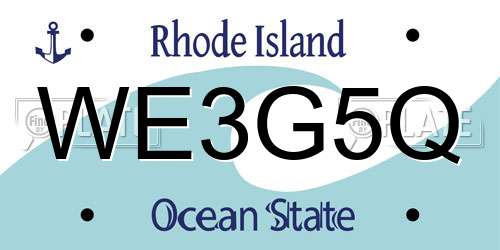WE3G5Q Rhode Island License Plate