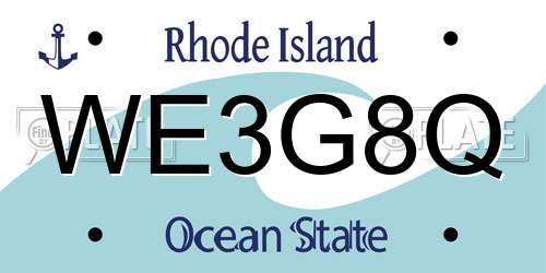 WE3G8Q Rhode Island License Plate