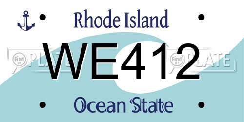 WE412 Rhode Island License Plate