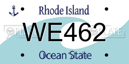 WE462 Rhode Island License Plate