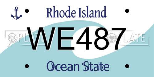 WE487 Rhode Island License Plate
