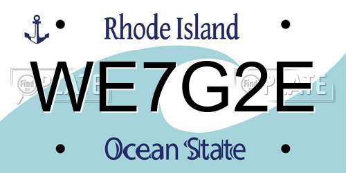 WE7G2E Rhode Island License Plate