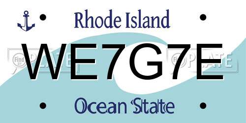 WE7G7E Rhode Island License Plate