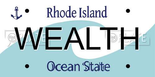 WEALTH Rhode Island License Plate