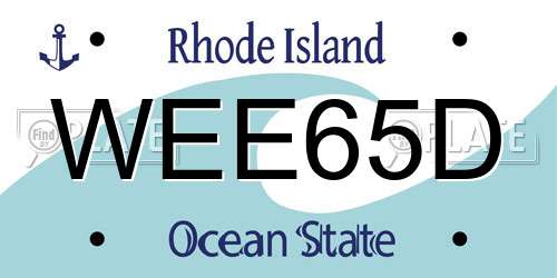 WEE65D Rhode Island License Plate