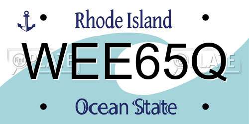 WEE65Q Rhode Island License Plate