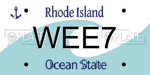 WEE7 Rhode Island License Plate