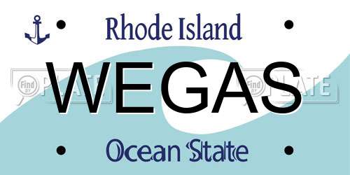 WEGAS Rhode Island License Plate