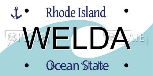 WELDA Rhode Island License Plate