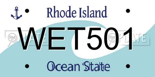 WET501 Rhode Island License Plate